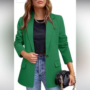 Crazy Grid Women’s Casual Blazer Green Size medium